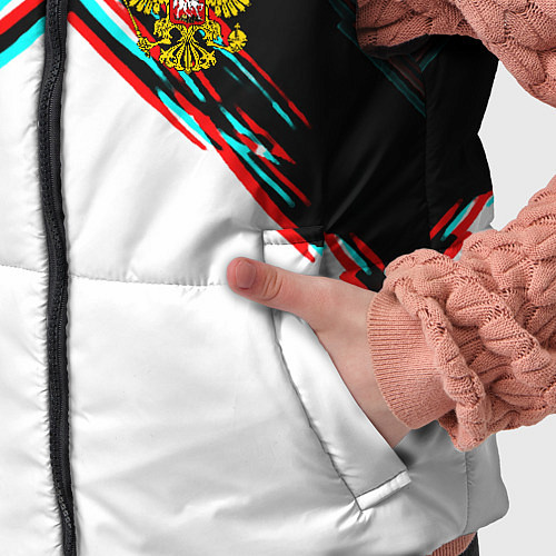 Детский жилет Краски глитч герб РФ / 3D-Светло-серый – фото 5
