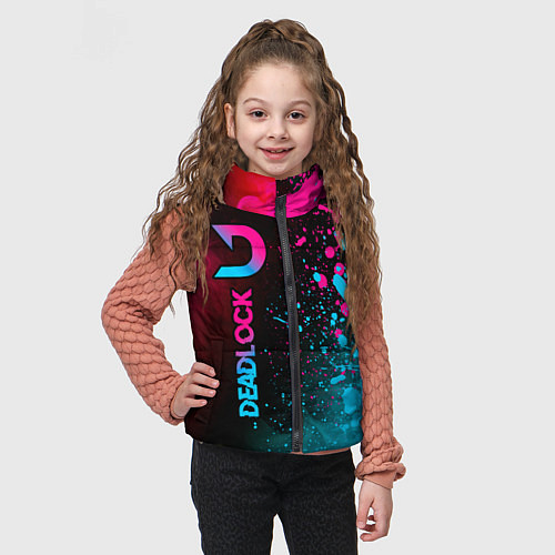 Детский жилет Deadlock - neon gradient по-вертикали / 3D-Черный – фото 3