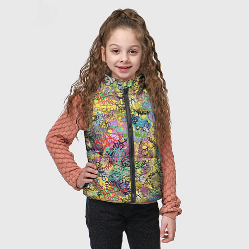 Детский жилет Граффити на стене / 3D-Красный – фото 3