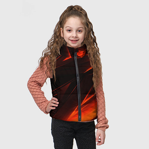 Детский жилет Geometry orange stripes / 3D-Черный – фото 3