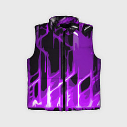 Детский жилет Abstract purple stripes on a black background, цвет: 3D-черный