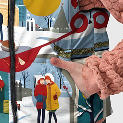 Детский жилет Русская зима зарисовки, цвет: 3D-красный — фото 2