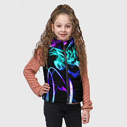 Детский жилет Неоновый дым текстура, цвет: 3D-светло-серый — фото 2