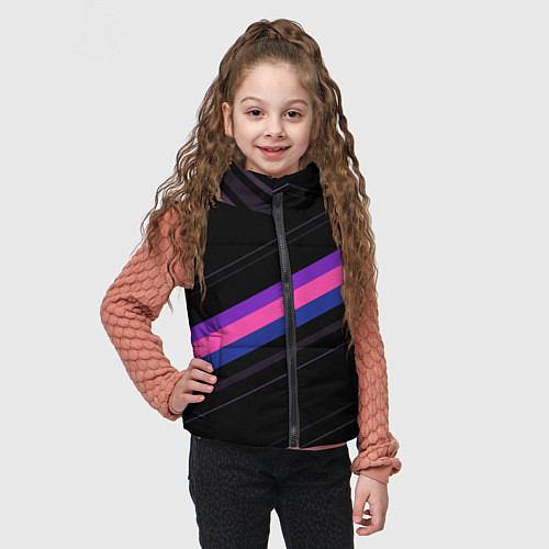 Детский жилет Неоновые полосы / 3D-Светло-серый – фото 3