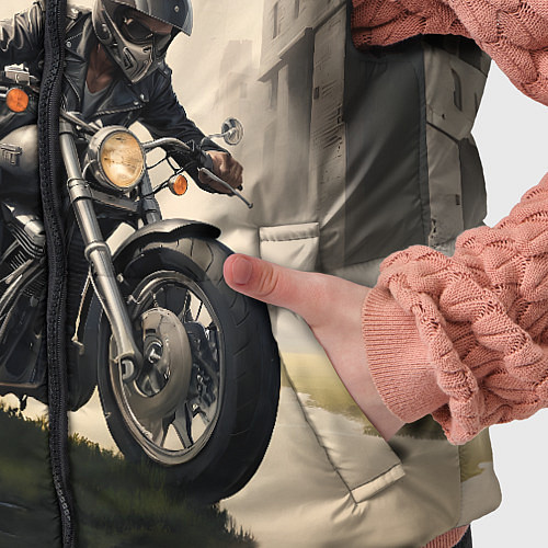 Детский жилет Скетч байкер / 3D-Светло-серый – фото 5