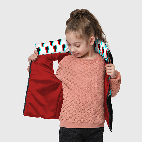 Детский жилет Billie Eilish pattern glitch / 3D-Красный – фото 4