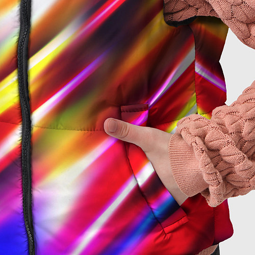 Детский жилет Неоновая абстракция линии / 3D-Светло-серый – фото 5