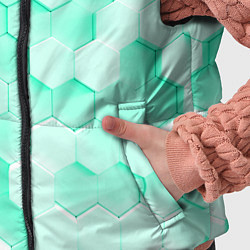 Детский жилет Ярко бирюзовые соты, цвет: 3D-светло-серый — фото 2