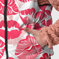 Детский жилет Романтический отпечаток помады игривый макияж, цвет: 3D-красный — фото 2