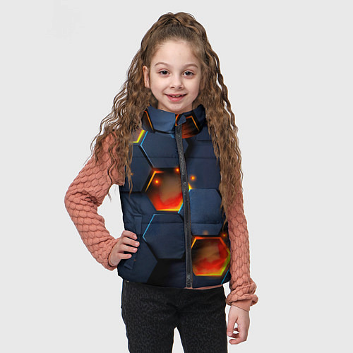 Детский жилет Шестигранники с подсветкой / 3D-Красный – фото 3
