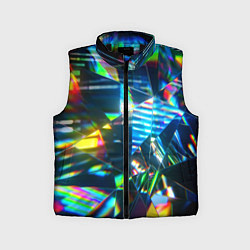 Детский жилет Глитч эффект на стекле, цвет: 3D-черный