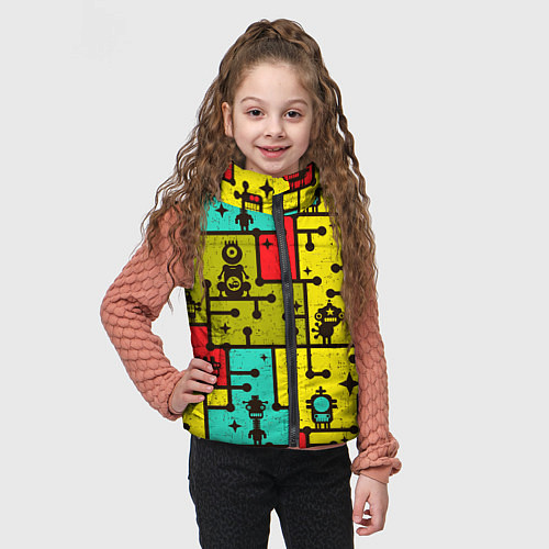 Детский жилет Роботы монстры паттерн / 3D-Черный – фото 3