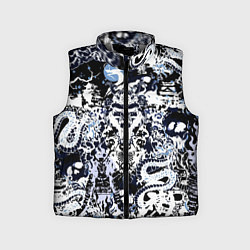 Детский жилет Японский самурай и драконы, цвет: 3D-светло-серый