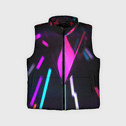 Детский жилет Оптические лучи неон, цвет: 3D-красный