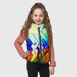 Детский жилет Неоновая абстракция стекло, цвет: 3D-светло-серый — фото 2