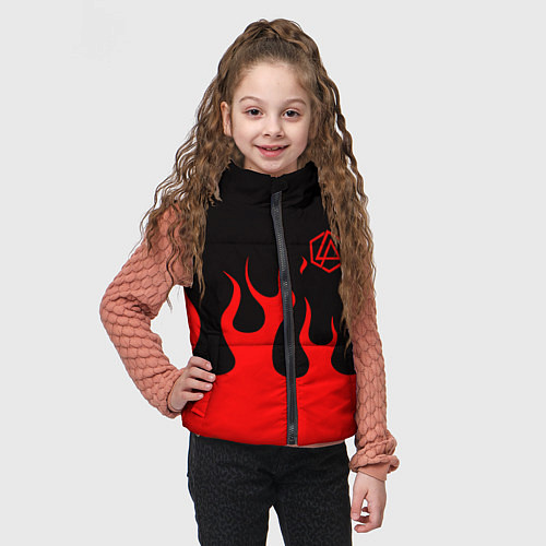 Детский жилет Linkin park logo fire / 3D-Черный – фото 3