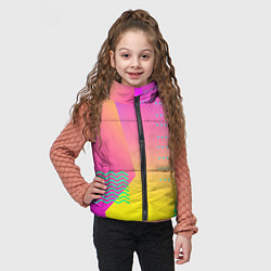 Детский жилет Неоновая геометрия градиент, цвет: 3D-красный — фото 2
