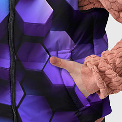 Детский жилет Абстрактные трехмерные фиолетовые гексагоны, цвет: 3D-красный — фото 2