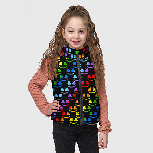 Детский жилет Marshmello pattern neon / 3D-Черный – фото 3