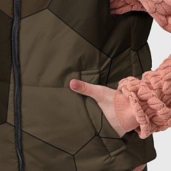 Детский жилет Тёмно-коричневый крупная мозаика, цвет: 3D-черный — фото 2