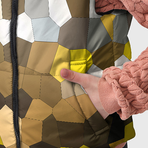 Детский жилет Желто белая мозаика / 3D-Светло-серый – фото 5