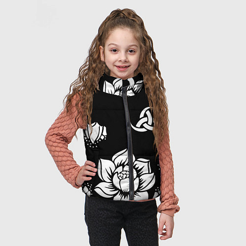 Детский жилет Русская община символика розы / 3D-Черный – фото 3