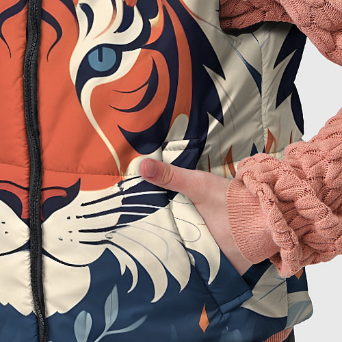 Детский жилет Тигр яркие контрасты / 3D-Светло-серый – фото 5