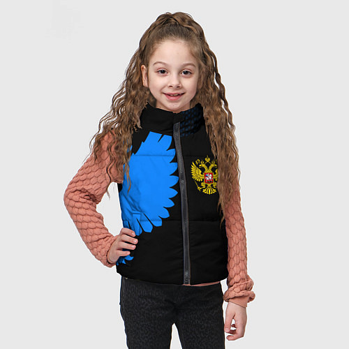 Детский жилет Герб РФ синий / 3D-Черный – фото 3