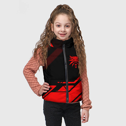 Детский жилет Ведьмак геометрия / 3D-Красный – фото 3
