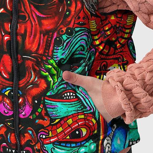 Детский жилет Мексиканский стиль психоделика / 3D-Светло-серый – фото 5