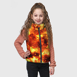 Детский жилет Ядерный взрыв огонь, цвет: 3D-светло-серый — фото 2