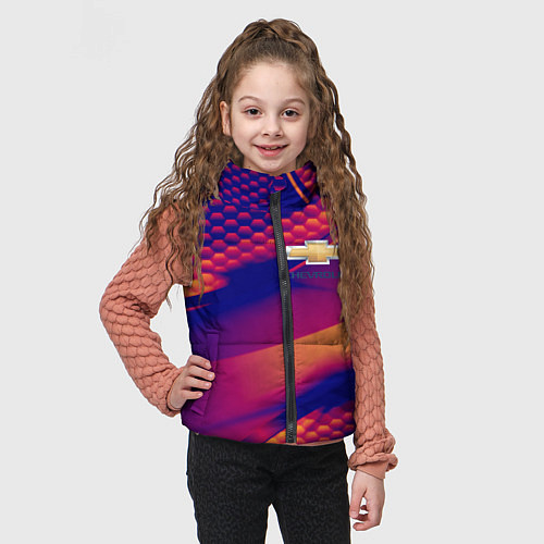 Детский жилет Chevrolet текстура / 3D-Черный – фото 3