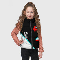 Детский жилет Among us geometry steel glitch, цвет: 3D-светло-серый — фото 2