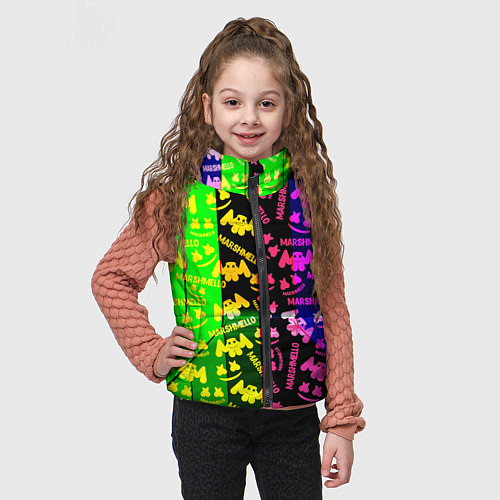 Детский жилет Marshmello pattern neon steel / 3D-Черный – фото 3