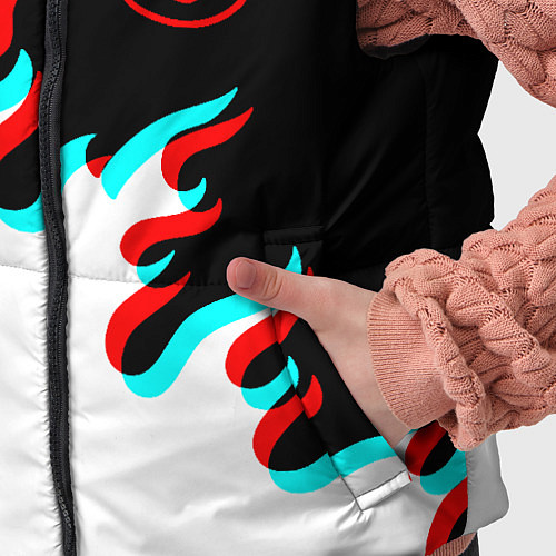 Детский жилет Нирвана глитч огонь / 3D-Светло-серый – фото 5