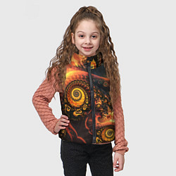Детский жилет Оптические узоры фракталы, цвет: 3D-черный — фото 2