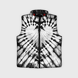Детский жилет Абстрактное сердце - черно-белый тай-дай, цвет: 3D-красный