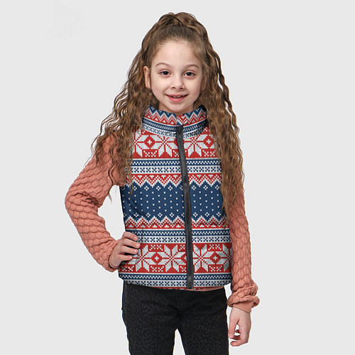 Детский жилет Knitted Pattern / 3D-Красный – фото 3