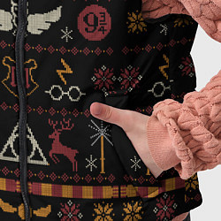 Детский жилет Новогодний паттерн - Гарри Поттер, цвет: 3D-черный — фото 2