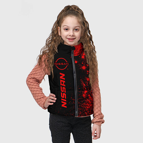 Детский жилет Nissan - red gradient по-вертикали / 3D-Черный – фото 3
