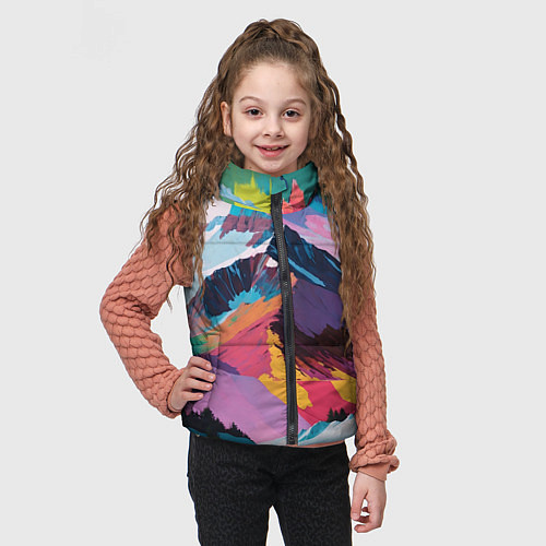 Детский жилет Горы краски / 3D-Черный – фото 3