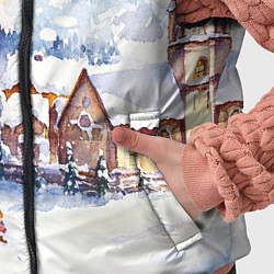 Детский жилет Новогодний снежный город, цвет: 3D-черный — фото 2