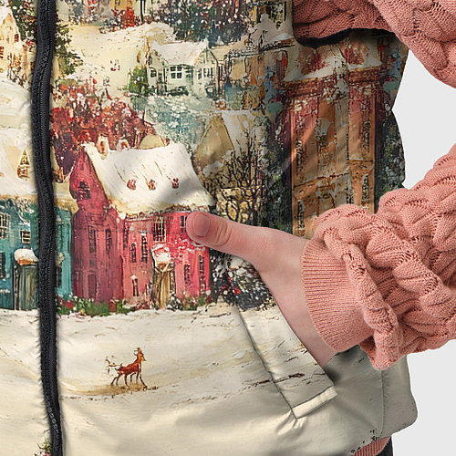 Детский жилет Новогодний город из разноцветных домов / 3D-Светло-серый – фото 5