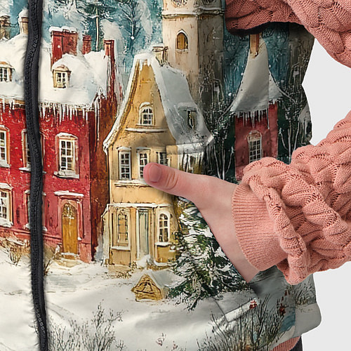 Детский жилет Праздничный новогодний город / 3D-Светло-серый – фото 5