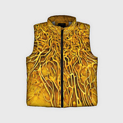 Детский жилет Жёлтый симбионт абстракция, цвет: 3D-светло-серый