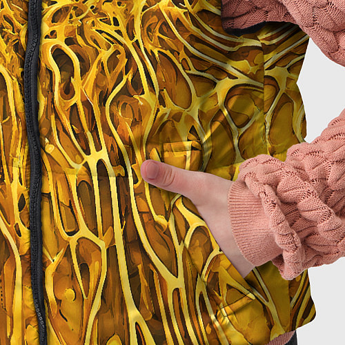 Детский жилет Жёлтый симбионт абстракция / 3D-Светло-серый – фото 5