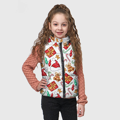 Детский жилет Новогодний паттерн 2025 / 3D-Черный – фото 3
