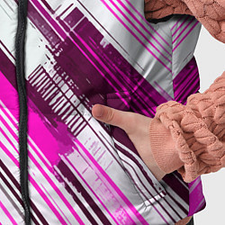 Детский жилет Розовые диагональные полосы на белом фоне, цвет: 3D-красный — фото 2