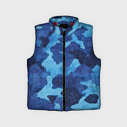 Детский жилет Синий камуфляж, цвет: 3D-красный