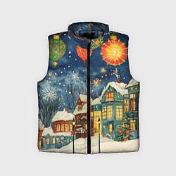 Детский жилет Новый год на улице, цвет: 3D-светло-серый